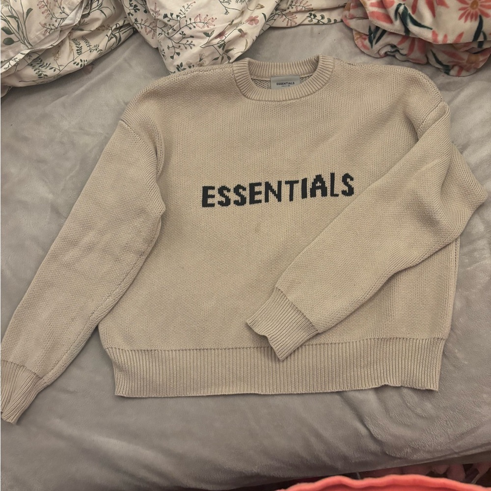 Essentials Cream Knit Pullover - image 2